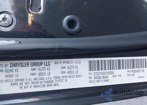 2012 Dodge Challenger Sxt z USA, uszkodzony, nr VIN 2C3CDYAG3CH243589